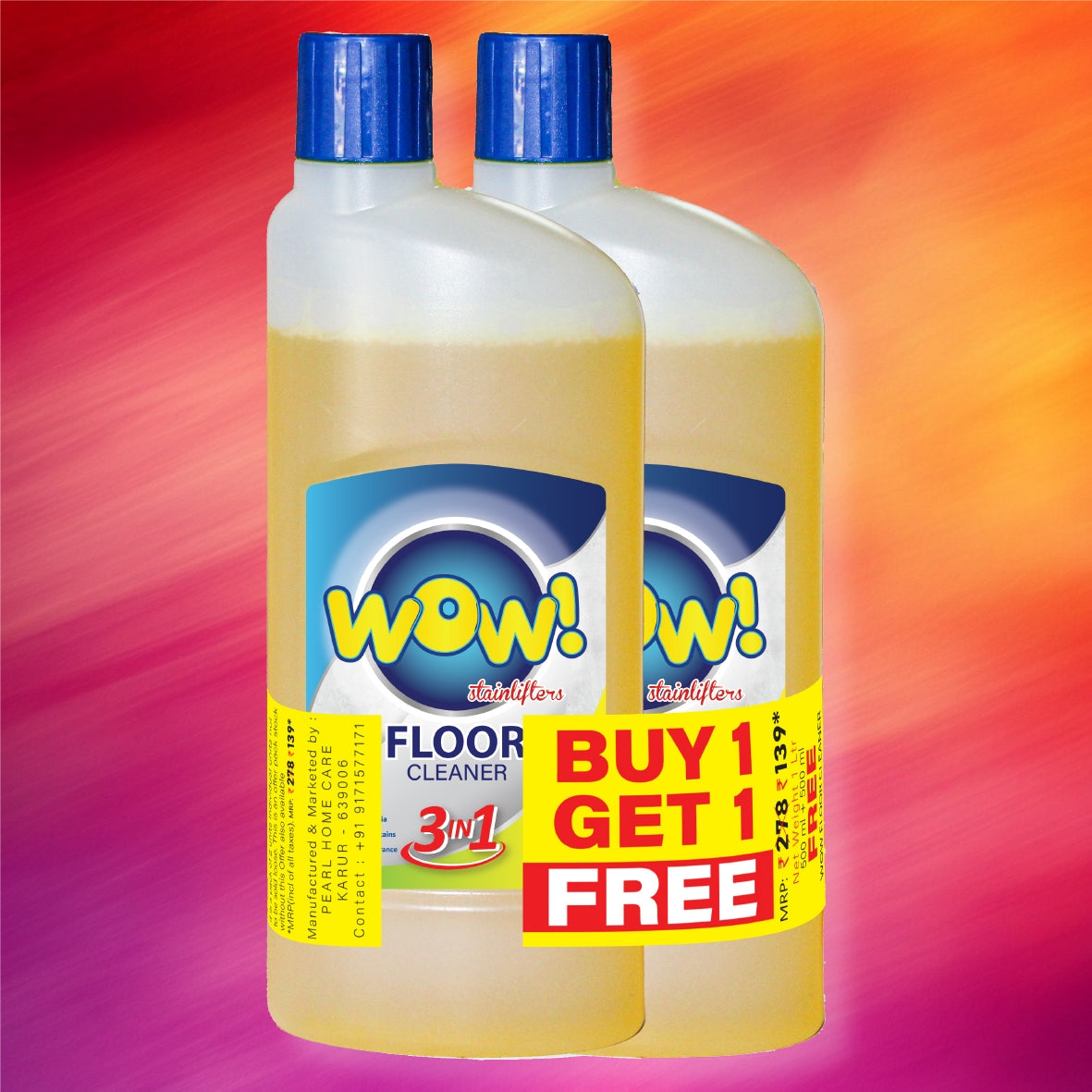 WOW Floor Cleaner 500ml(1+1 Offer)