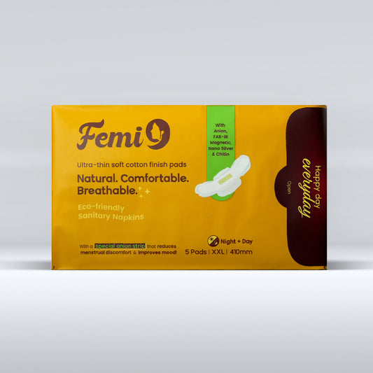 Femi9 Anion Sanitary Napkins XXL(5 Cotton Pads)